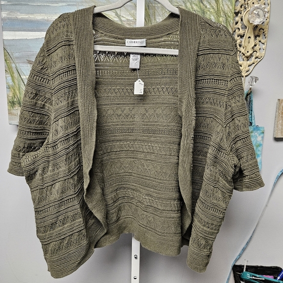 Catherines Sweaters - Catherine's olive green shrug size 22/24